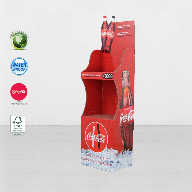 Printed Point Of Purchase Cardboard Display Stand For Beverage