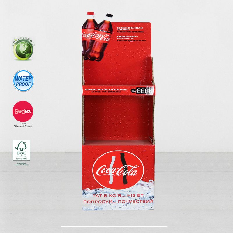 Printed Point Of Purchase Cardboard Display Stand For Beverage