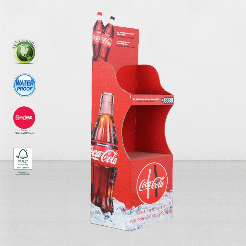 Printed Point Of Purchase Cardboard Display Stand For Beverage