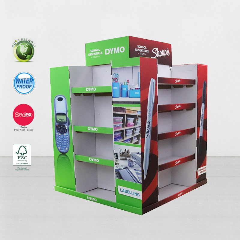 Supermarket Corrugated Cardboard Pallet Display Stand Promotion Stationery