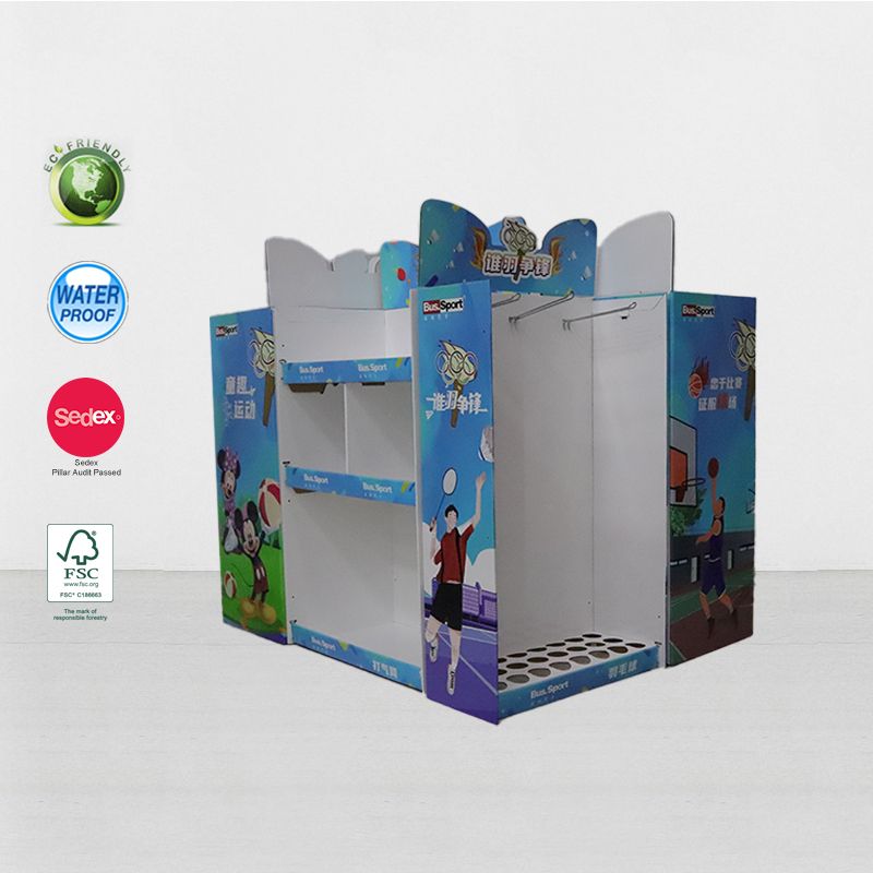 Supermarket Promotional Cardboard Full Pallet Display Stand For Sports