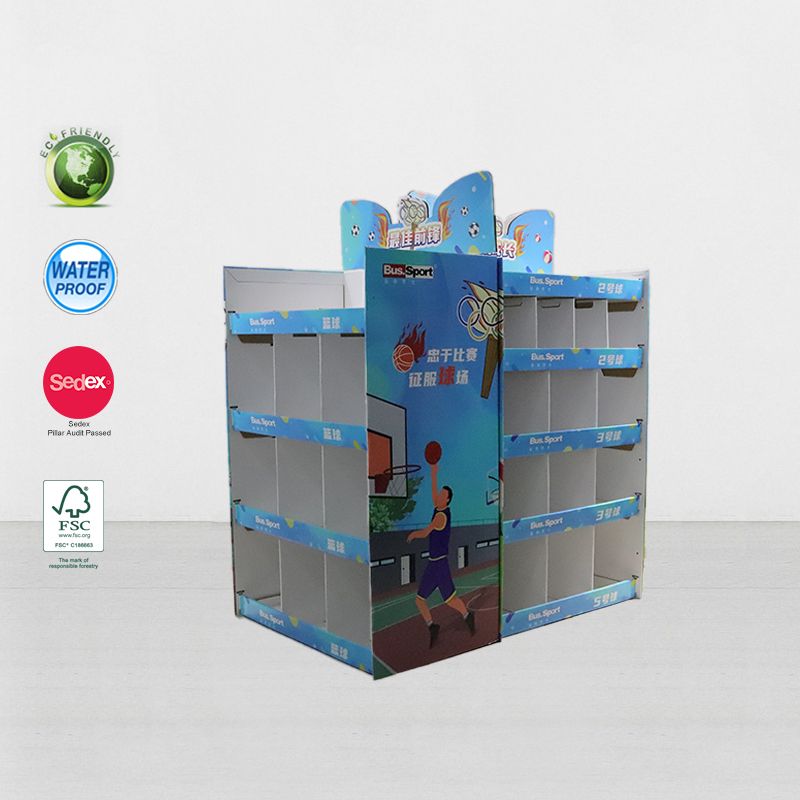 Supermarket Promotional Cardboard Full Pallet Display Stand For Sports