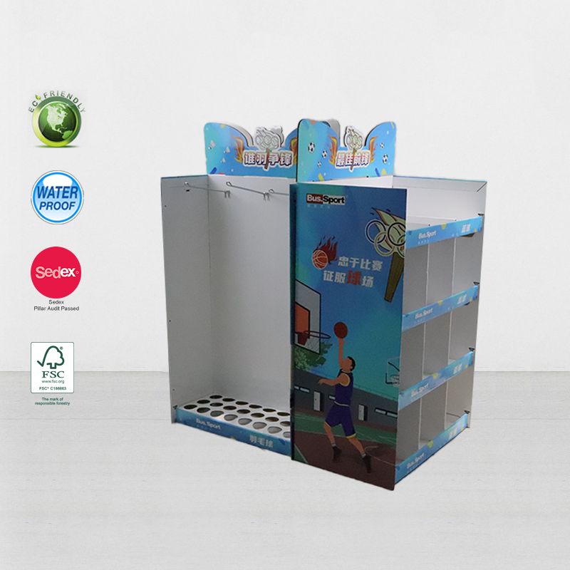 Supermarket Promotional Cardboard Full Pallet Display Stand For Sports