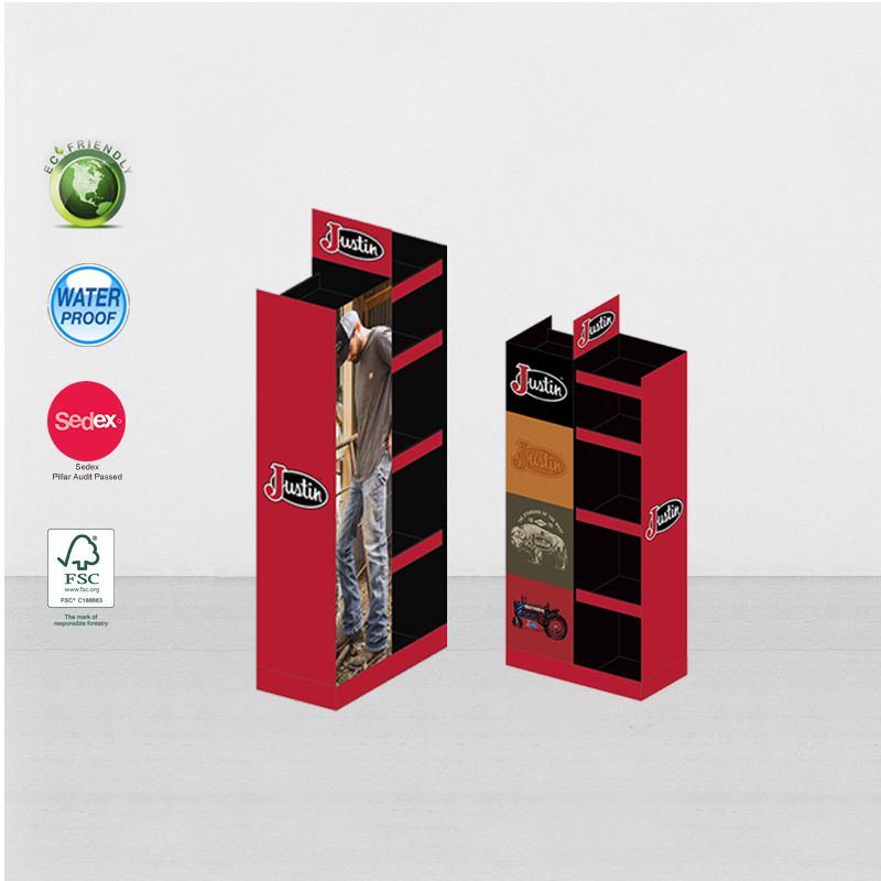 Cardboard Quarter Pallet Display Stands For Clothes Retail At Home Depot