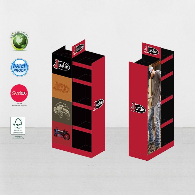Cardboard Quarter Pallet Display Stands For Clothes Retail At Home Depot