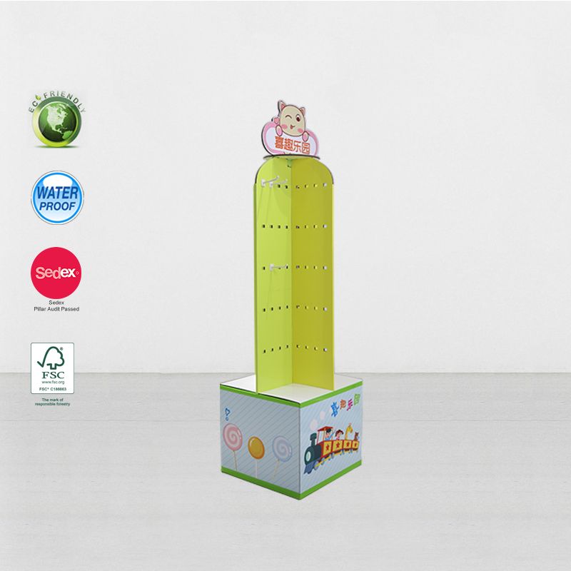 Cardboard Rotating Hook Display Stand For Hanging Ornament