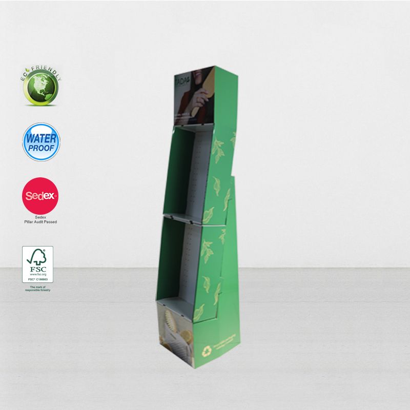 Floor Cardboard Peg Hook Display Racks For Hanging Facial Mask
