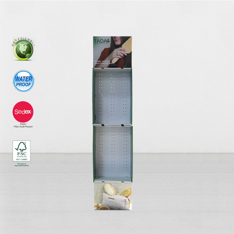 Floor Cardboard Peg Hook Display Racks For Hanging Facial Mask