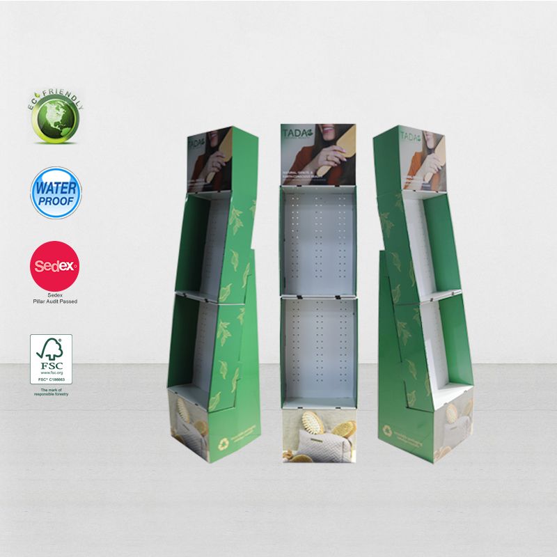 Floor Cardboard Peg Hook Display Racks For Hanging Facial Mask