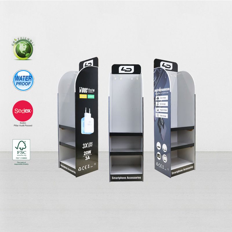 Supermarket Cardboard Hook Display Stands For Hanging Socket Electronics