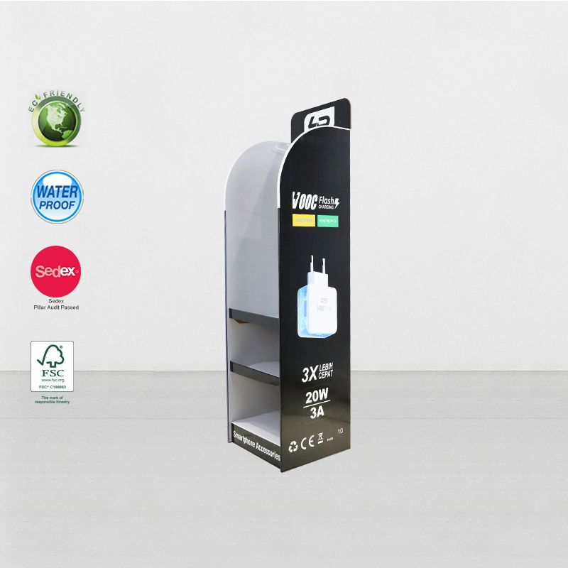Supermarket Cardboard Hook Display Stands For Hanging Socket Electronics