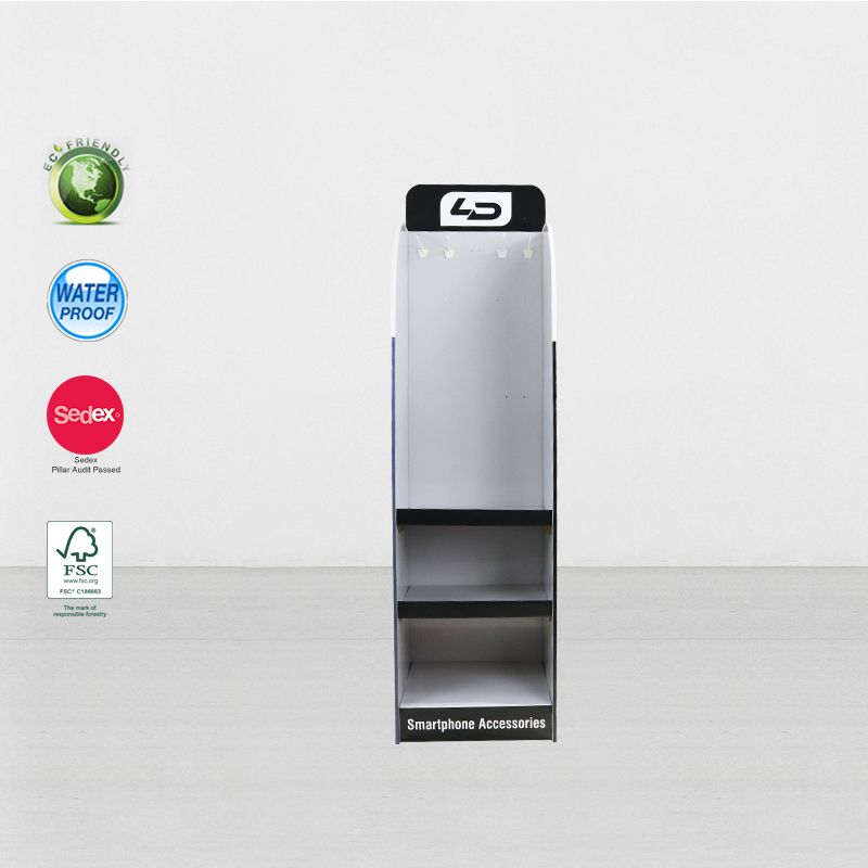Supermarket Cardboard Hook Display Stands For Hanging Socket Electronics