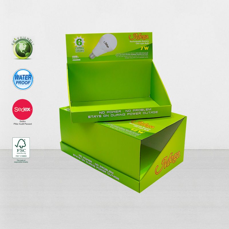 Custom Printed Cardboard Retail Counter Display Boxes For Grocery