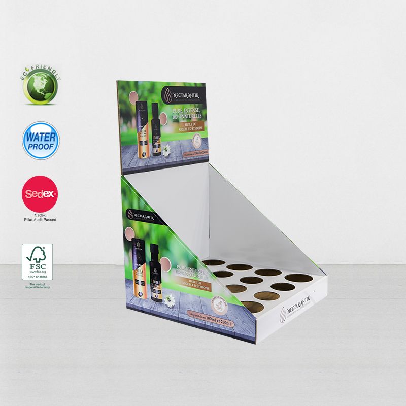 Cardboard Counter Display Unit For Essential Oil Bottle Tube
