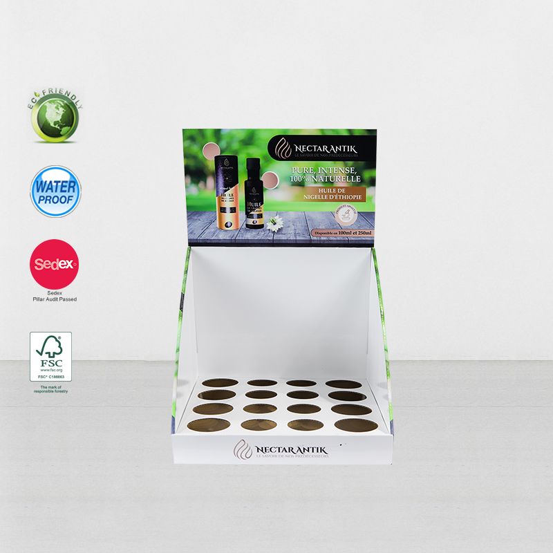 Cardboard Counter Display Unit For Essential Oil Bottle Tube