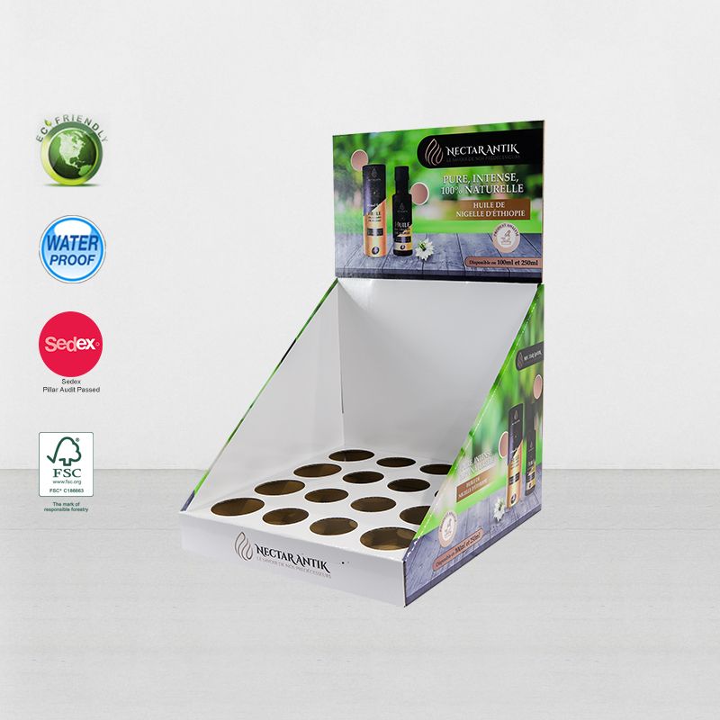 Cardboard Counter Display Unit For Essential Oil Bottle Tube