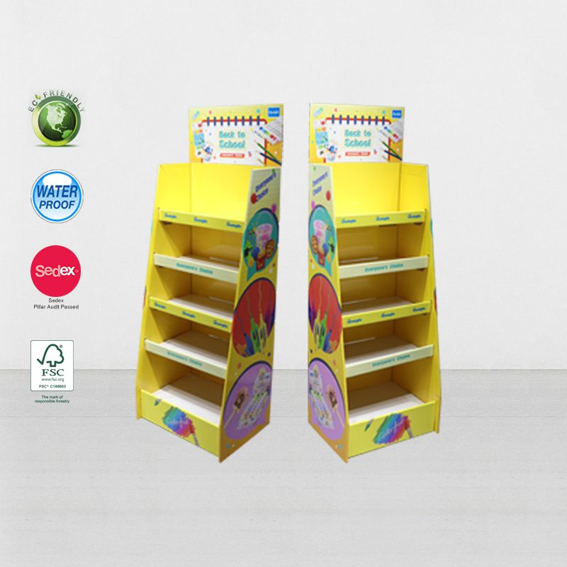 3 Tier Cardboard Exhibition Totem Display Case For Stationery