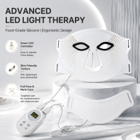 Mască facială cu lumină LED infraroșie roșie pentru terapie