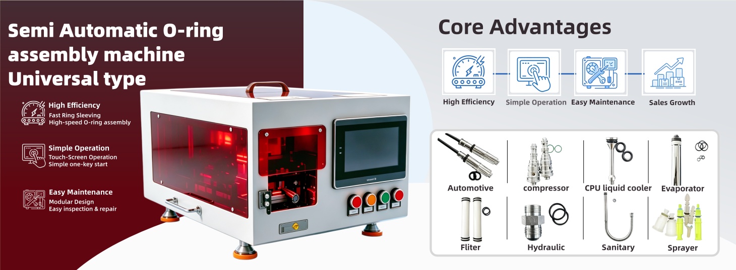 semi automatic universal o ring assembly machine – rubber o ring mounting & insertion automation