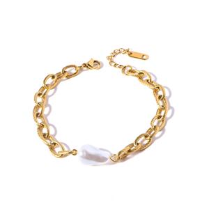 Gold Cross Chain Bracelet