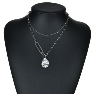 Silver Chain Layered Necklace For Women