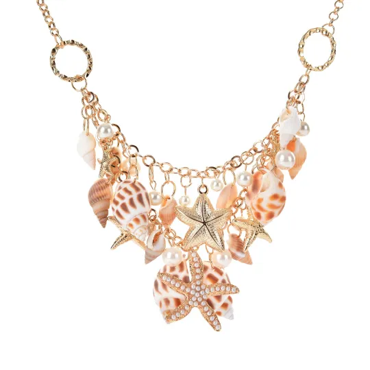 Muslingeskal Charm Beaded halskæde