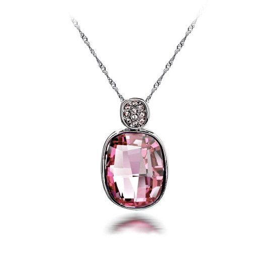 Colier cu lanț de frânghie cu pandantiv din aur și rubin delicat