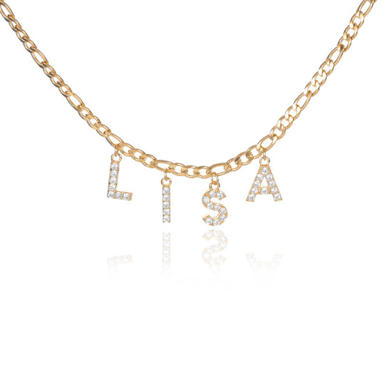 Custom Name Chain Halsband Silver