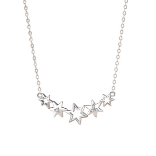 Star Pendant Design Platinum Chain Necklace