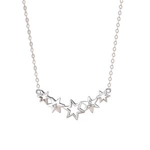 Колие с платинена верижка със звезден дизайн