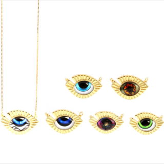 Gold Evil Eyed Design Necklace