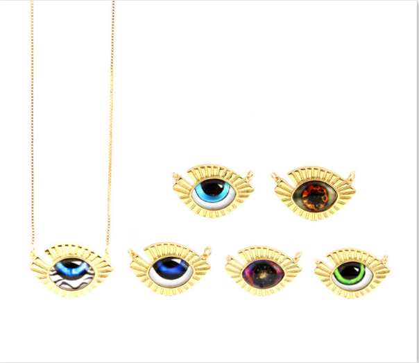 Guld Evil Eyed Design Halsband