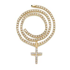 Gold Diamond Cross Pendant Necklace
