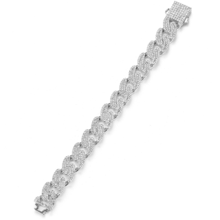 Серебряный браслет с бриллиантами. Мужская модная бижутерия