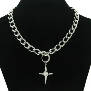 Silver Cross anheng design kjede halskjede for menn