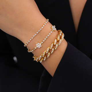 Gold Diamond Chain Bracelet For Women
