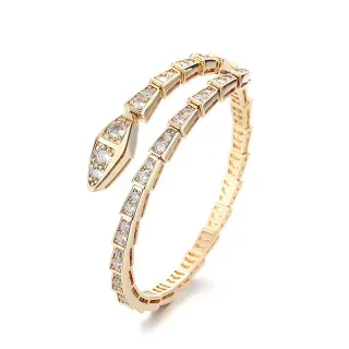 Bracciale rigido con serpente placcato oro rosa