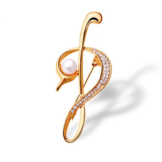 Broșe mari din metal auriu