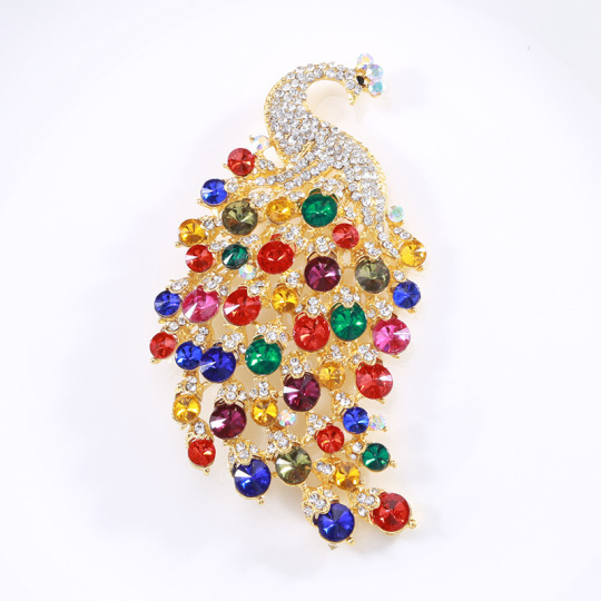 Broșă Diamant Păun Pentru Rochie