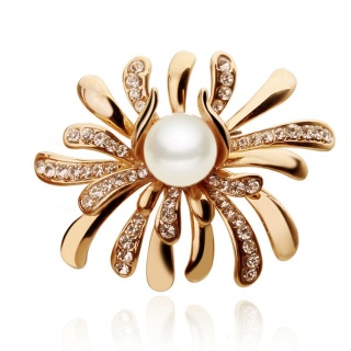 Damen Perlen-Blumen-Brosche, Schmuck