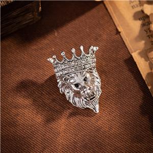 Stříbrný lev pánský oblek brož