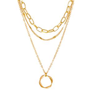 مجموعة قلادة الطبقات الذهبية