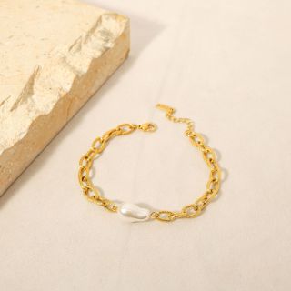 Gold Cross Chain Bracelet