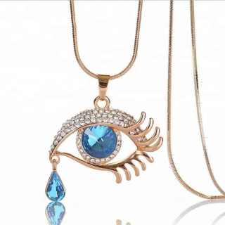 Collana con ciondolo malocchio a catena in oro per donna