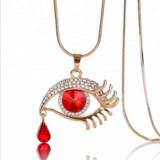 Collana con ciondolo malocchio a catena in oro per donna