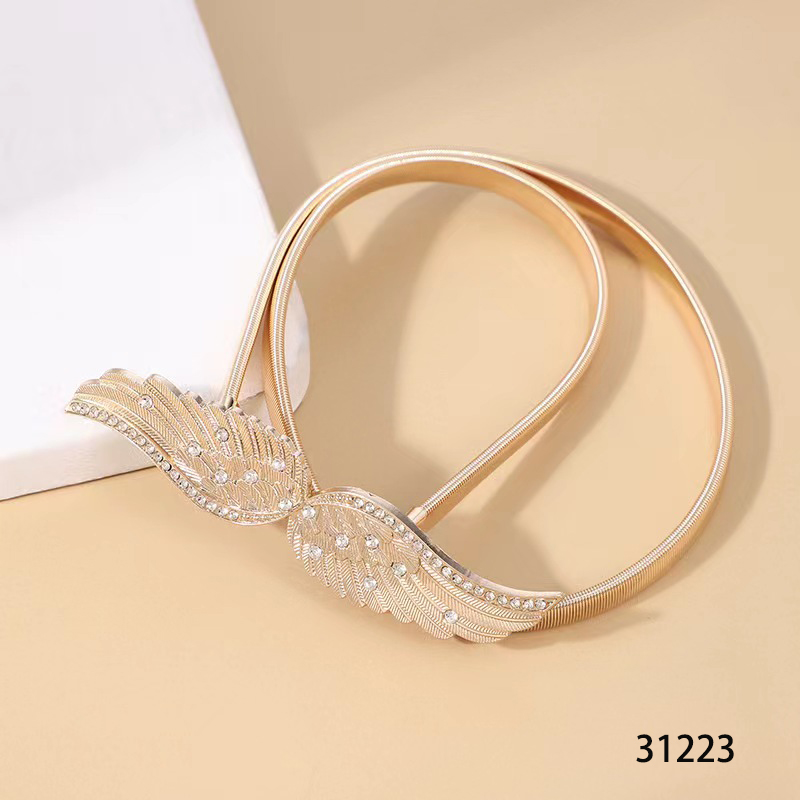 Women Elastic Waist Metal Chain