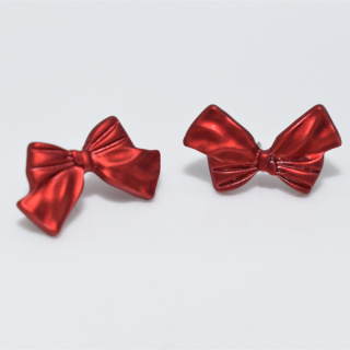 2024 трендовые новые стильные серьги с красным бантом из нержавеющей стали для женщин