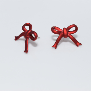2024 трендовые новые стильные серьги с красным бантом из нержавеющей стали для женщин