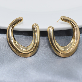 Позолоченные металлические серьги из нержавеющей стали геометрической формы