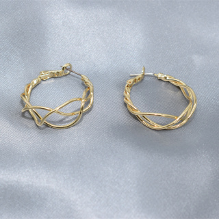 Позолоченные металлические серьги из нержавеющей стали геометрической формы